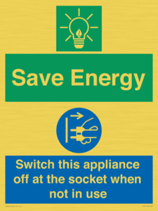 Save Energy, Switch this appliance off at the socket when not in use